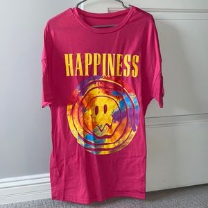 pink, oversized, tye dye tshirt